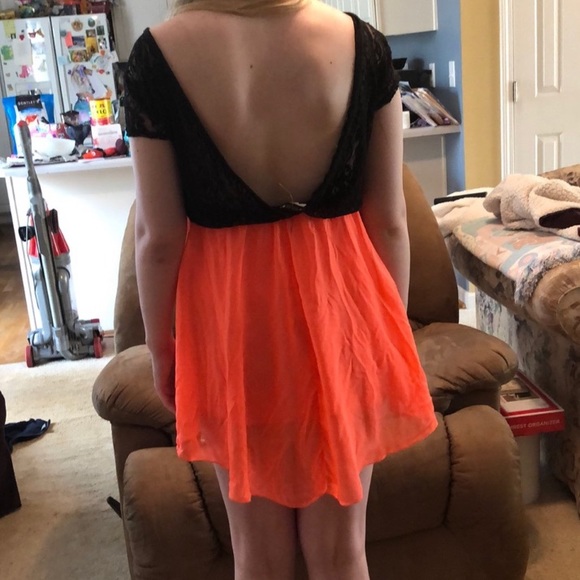 Color Block Black & Orange Dress - Picture 2 of 2